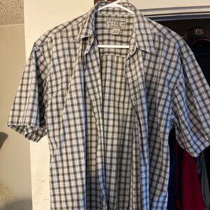 US Expedition Shirt Mens Large Button Down Short Sleeve Plaid Multicolor Pocket